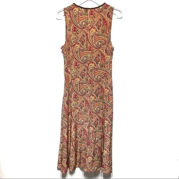 Karen Millen Paisley Print Midi V Neck Dress 10 - Picture 7 of 11